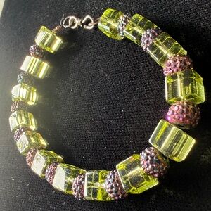 Elegant green pave Beaded Bracelet